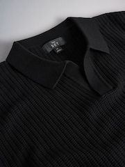 The Set 2 Pack Textured Knitted Trophy Neck Jumpers Black/Brown - Image 5 of 5
