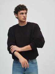 The Set 3 Pack Loopback Crew Neck Sweatshirts Black/Brown - Image 5 of 14