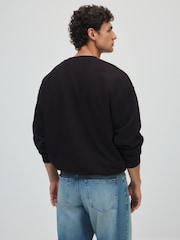 The Set 3 Pack Loopback Crew Neck Sweatshirts Black/Brown - Image 7 of 14