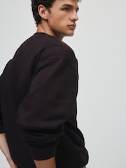 The Set 3 Pack Loopback Crew Neck Sweatshirts Black/Brown - Image 8 of 14