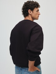 The Set 3 Pack Loopback Crew Neck Sweatshirts Black/Brown - Image 9 of 14