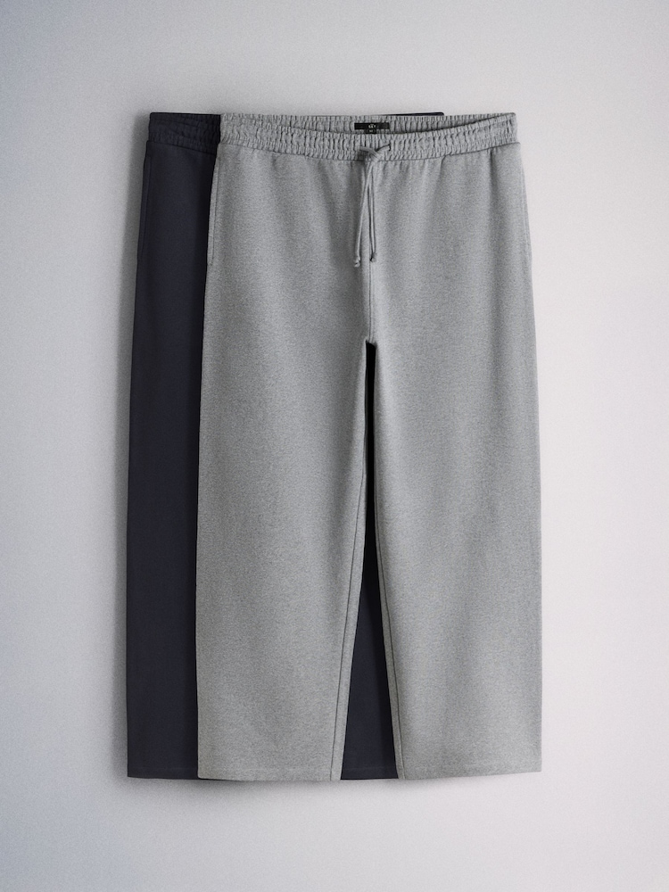 The Set 2 Pack Loopback Straight Fit Joggers Grey/Navy - Image 1 of 5