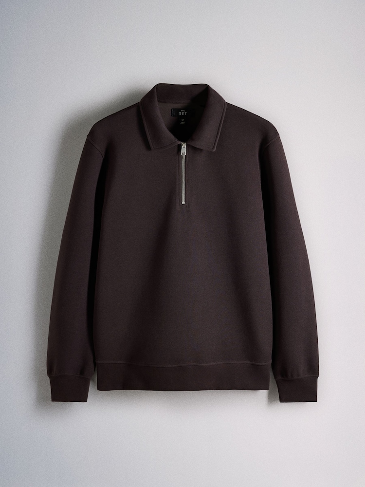 The Set 2 Pack Pique Quater Zip Polo Jumpers - Larawan 2 ng 5 The Set 2 Pack Pique Quater Zip Polo Jumpers - Larawan 2 ng 5