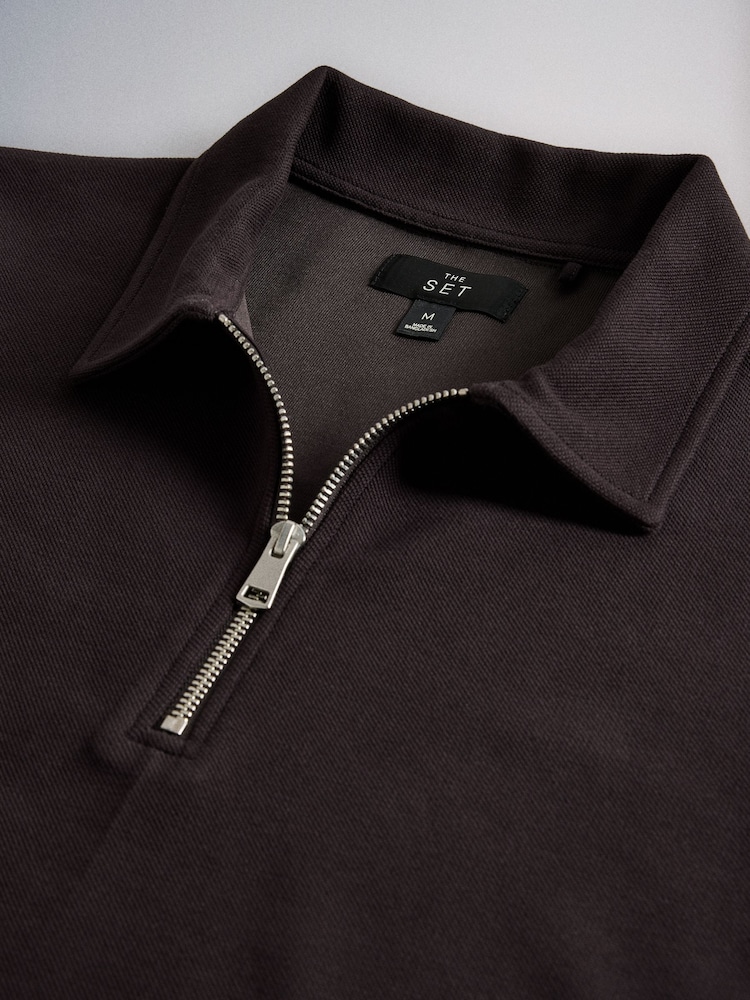 The Set 2 Pack Pique Quater Zip Polo Jumpers - Larawan 5 ng 5 The Set 2 Pack Pique Quater Zip Polo Jumpers - Larawan 5 ng 5
