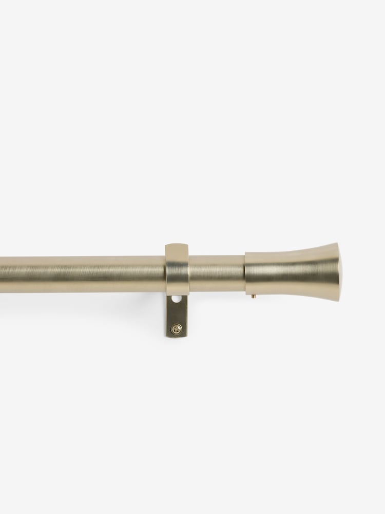 Antique Brass Trumpet Finial 28mm Extendable Kit Curtain Pole - Image 1 of 4 Antique Brass Trumpet Finial 28mm Extendable Kit Curtain Pole - Image 1 of 4