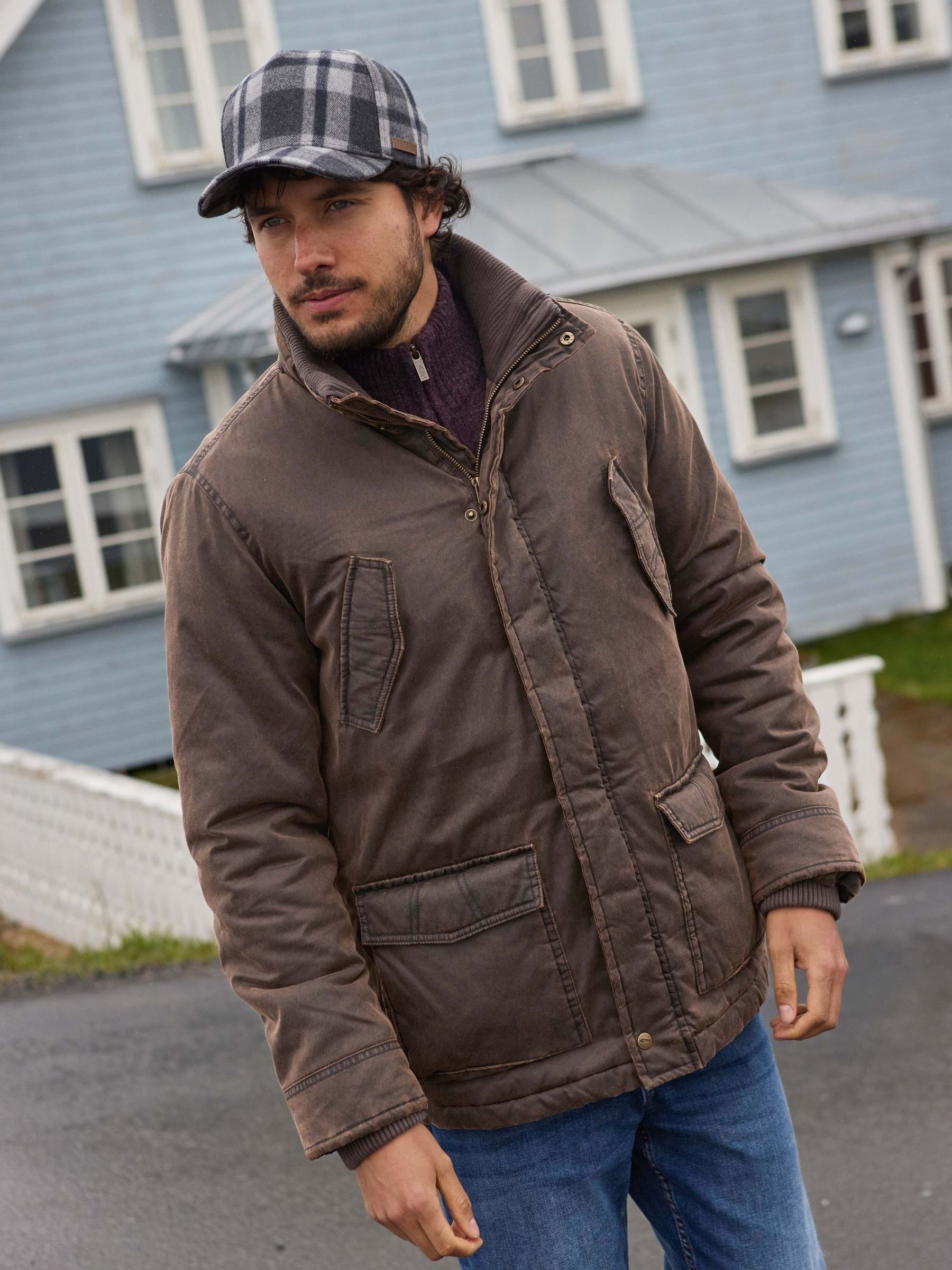 Buy Weird Fish Brown Thunderchief Filled Field Jacket from Next USA