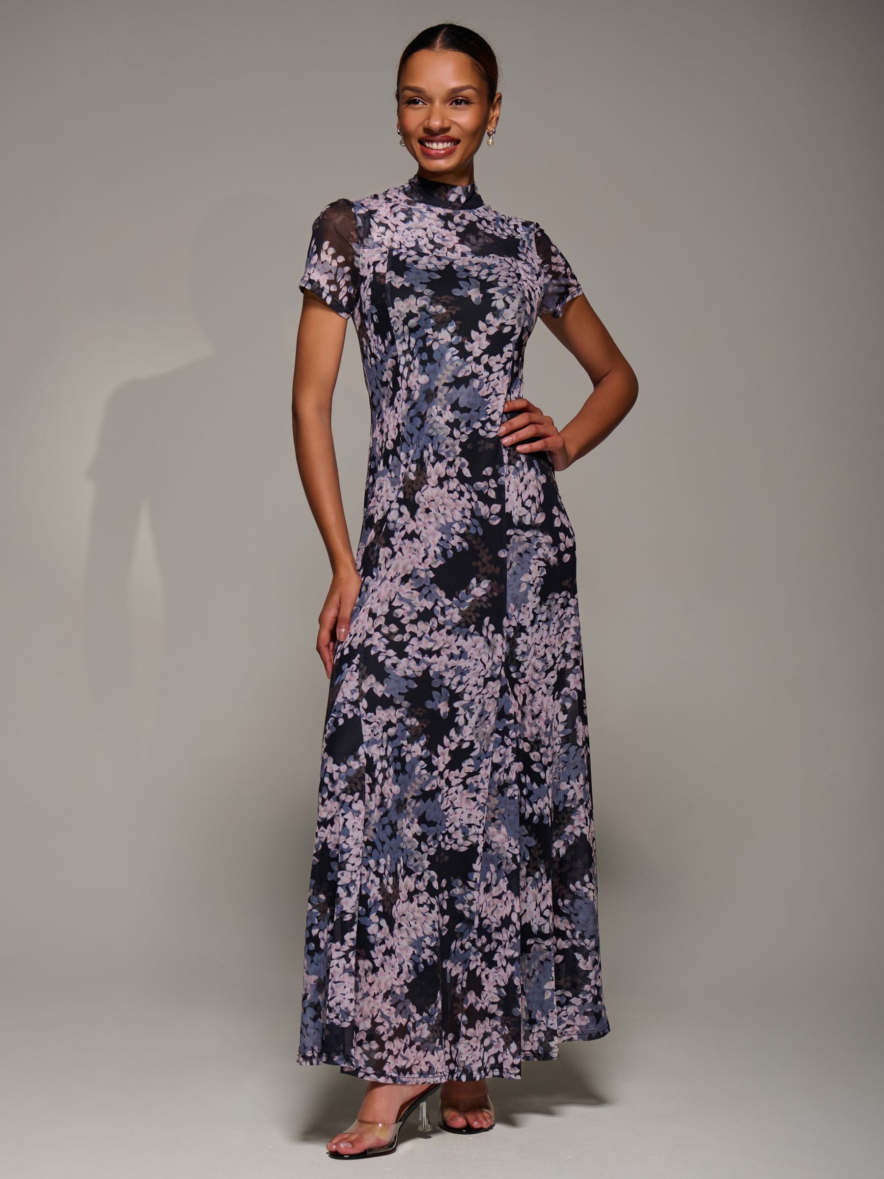 Buy Jolie Moi Black Turtle Neckline Mesh Maxi Dress from Next USA Buy Jolie Moi Black Turtle Neckline Mesh Maxi Dress from Next USA