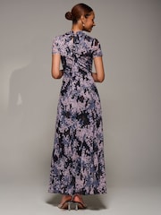 أسود - Jolie Moi Turtle Neckline Mesh Maxi Dress - صورة 2 من 6