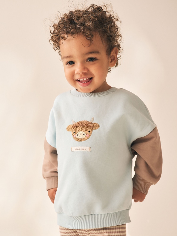 Blue Sweatshirt and Leggings Set 2 Piece (3mths-7yrs) - Image 2 of 4 Blue Sweatshirt and Leggings Set 2 Piece (3mths-7yrs) - Image 2 of 4