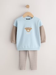 Blue Sweatshirt and Leggings Set 2 Piece (3mths-7yrs) - Image 5 of 9