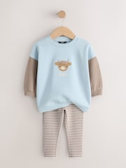 Blue Sweatshirt and Leggings Set 2 Piece (3mths-7yrs) - Image 6 of 9