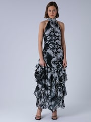 Religion Black Taylor Maxi Dress With Full Ruffle Skirt - Image 2 of 6