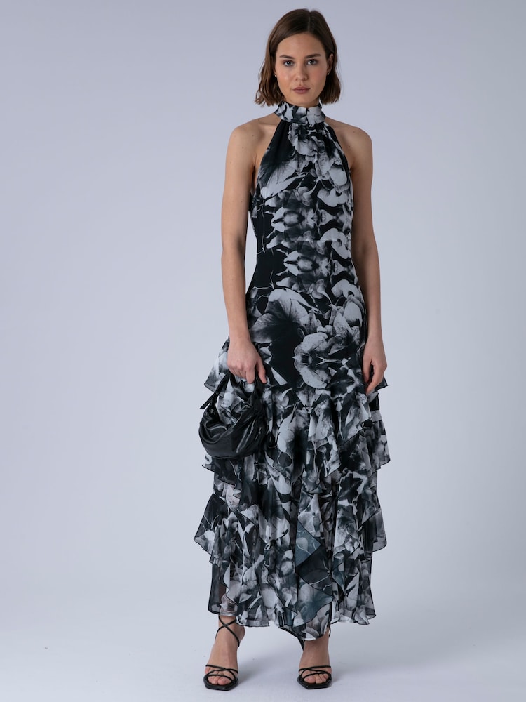 Religion Black Taylor Maxi Dress With Full Ruffle Skirt - Image 2 of 6