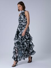 Religion Black Taylor Maxi Dress With Full Ruffle Skirt - Image 3 of 6