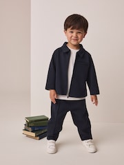 Navy Smart Jacket Top & Trousers Set 3 Piece (3mths-7yrs) - Image 1 of 4