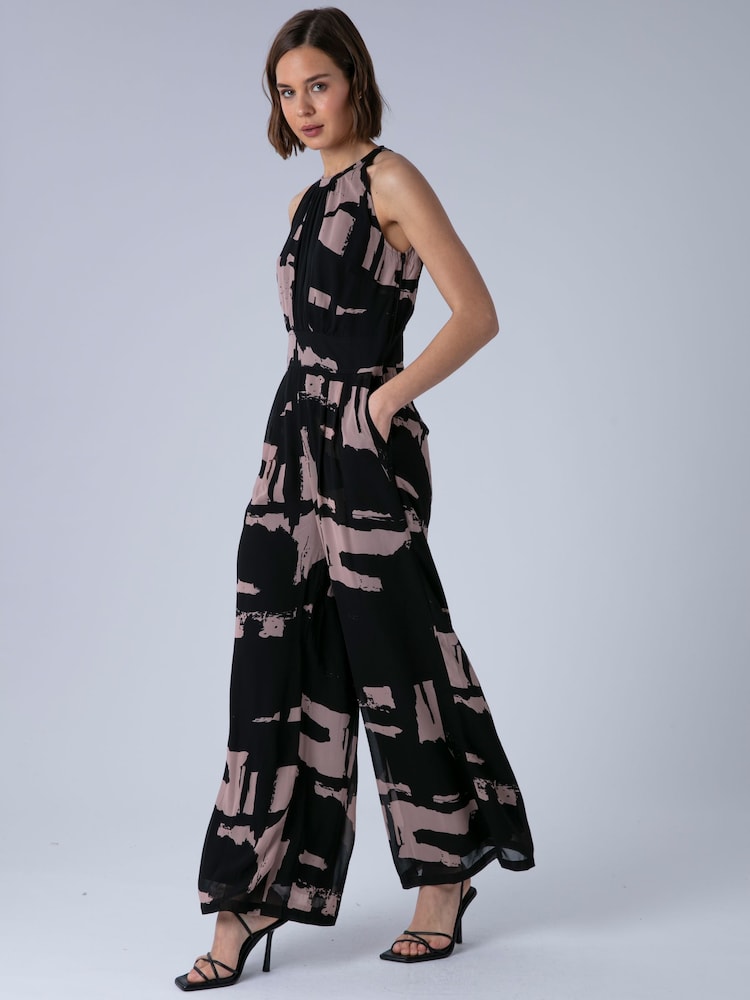 Religion Black Crew Wide Leg Jumpsuit in Abstract Façade Print - Image 7 of 7