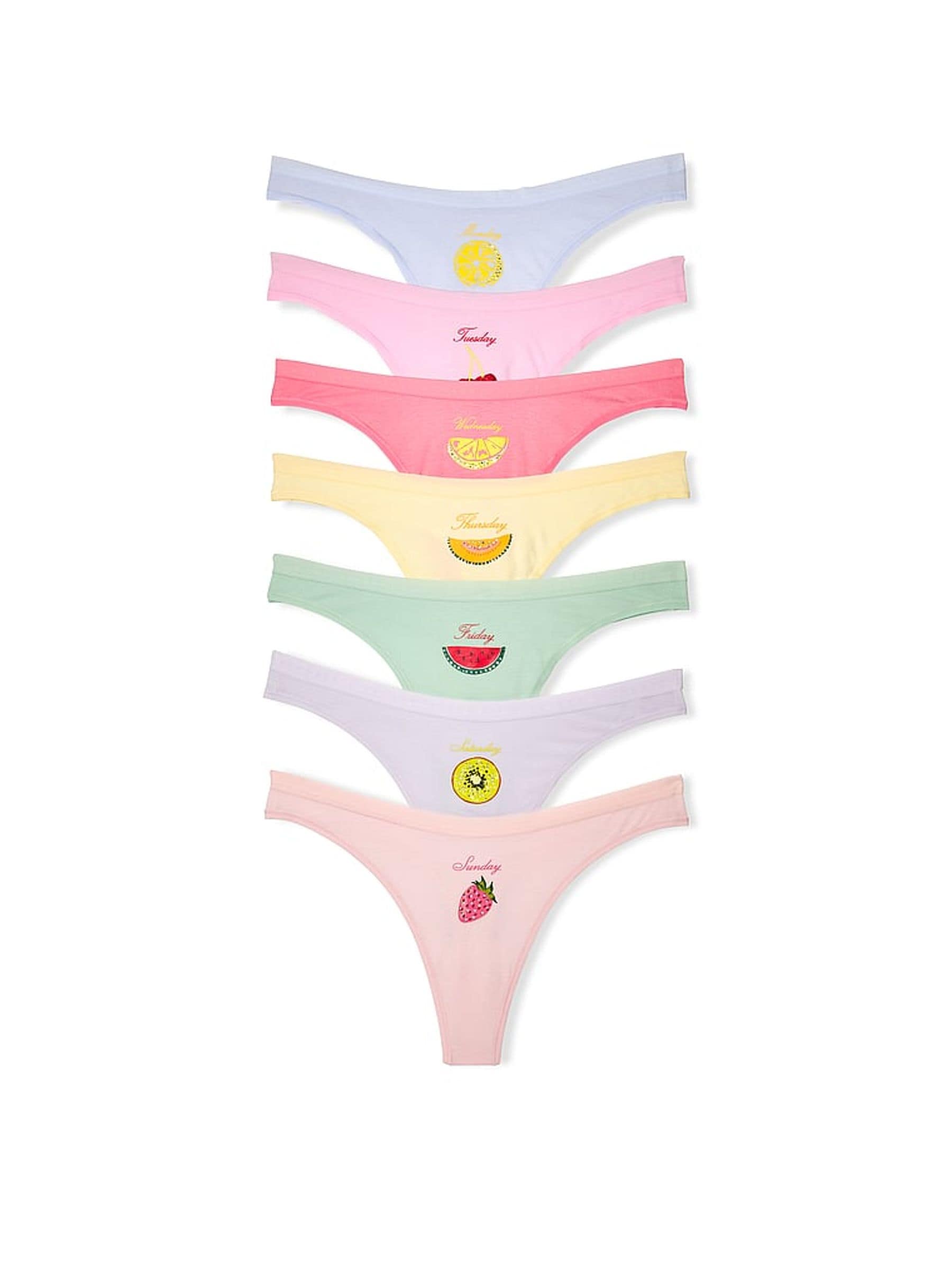 Victoria's Secret Blue/Pink/Yellow/Green/Purple Thong Knickers