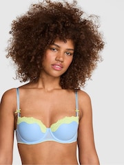 Victoria's Secret Pink Blue Dancer Lightly Lined Jelly Mesh Lace Trim Bra - Image 1 of 3