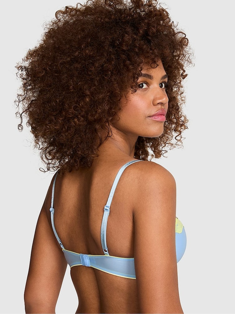 Victoria's Secret Pink Blue Dancer Lightly Lined Jelly Mesh Lace Trim Bra - Image 2 of 3
