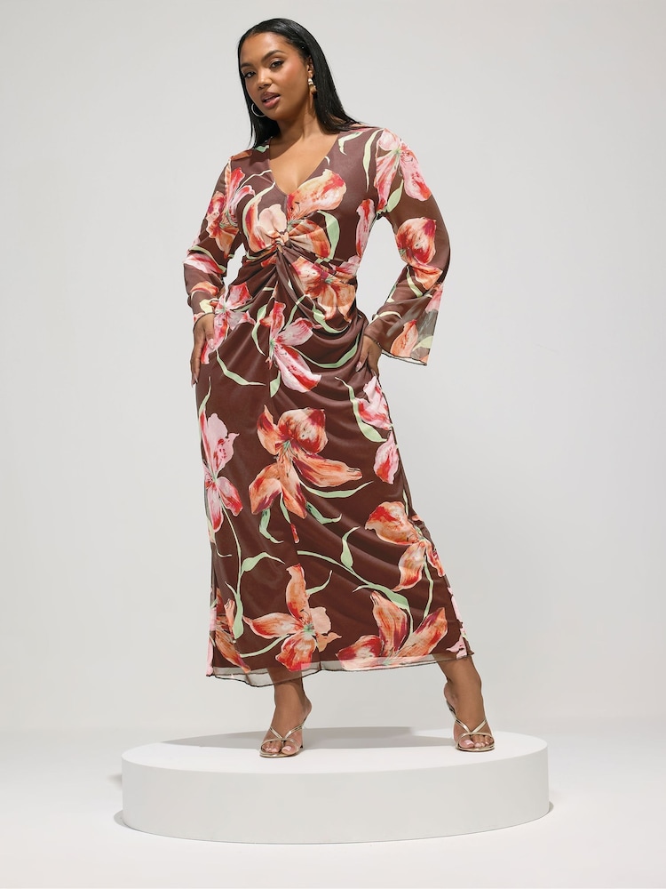 Yours Curve London Knute Mesh Maxikjole - Bilde 2 av 5