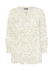 Yours Curve Cream Boho Pintuck Top - Image 5 of 5