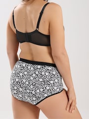 Yours Curve Black Floral Full Brief 5 Pack - Image 4 of 8