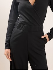 PixieGirl Petite Black Long Sleeve Wide Leg Jumpsuit - Image 4 of 5