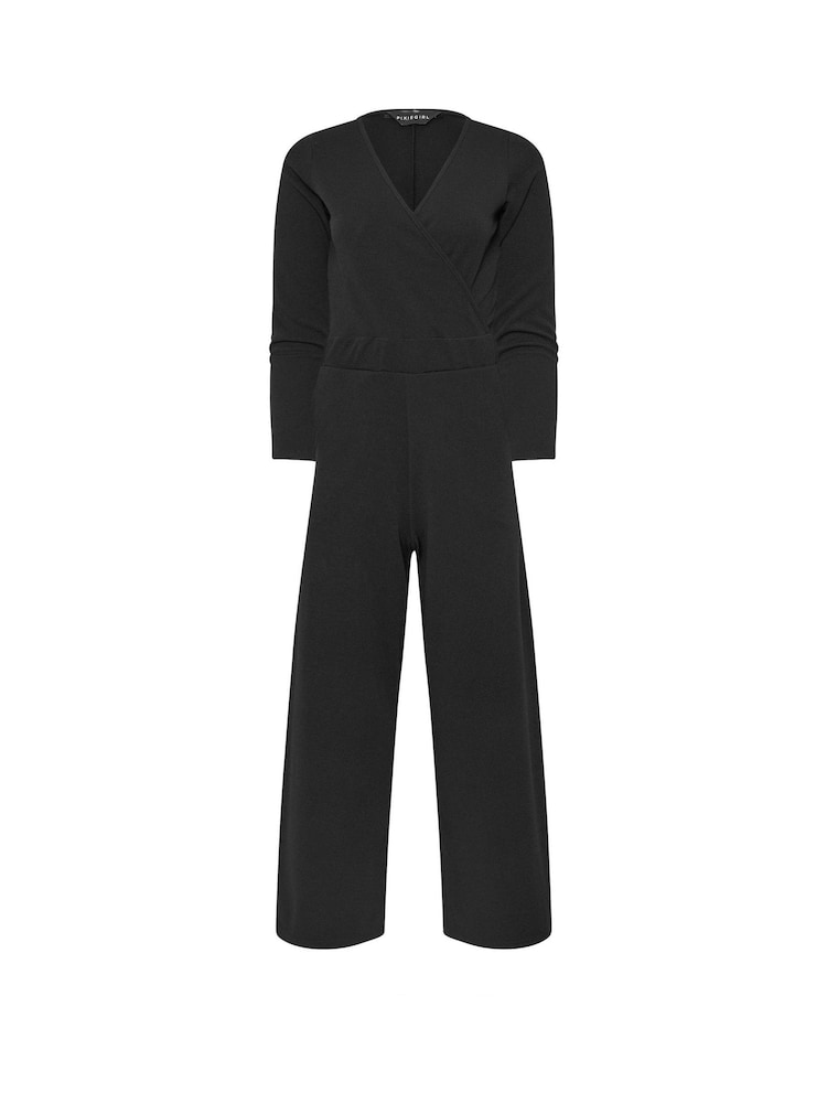PixieGirl Petite Black Long Sleeve Wide Leg Jumpsuit - Image 5 of 5