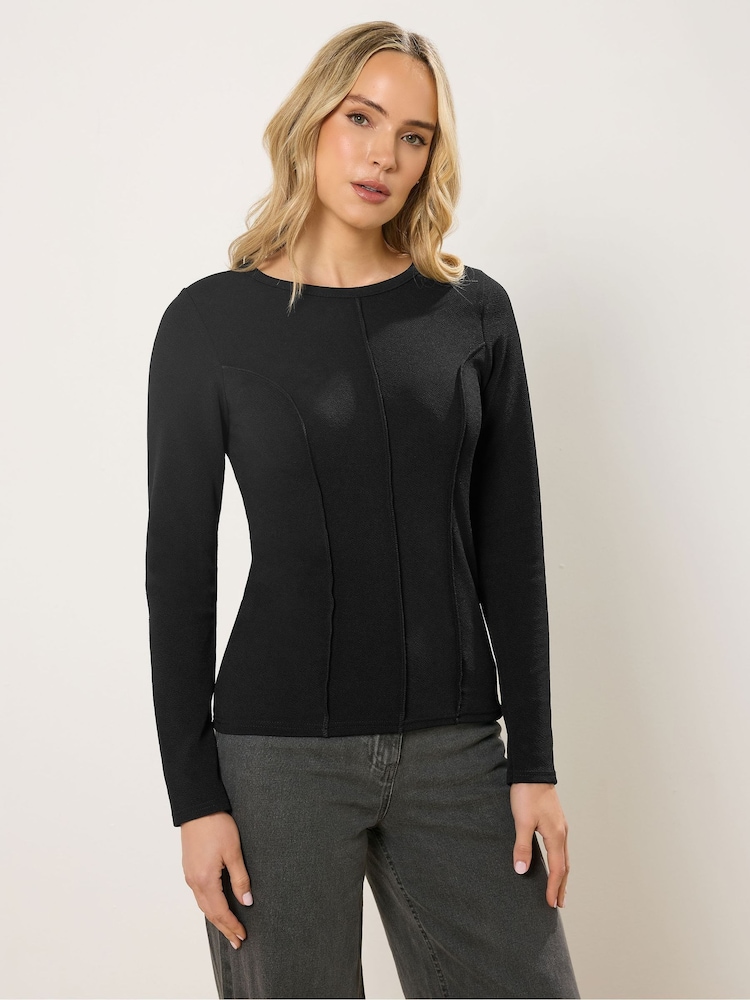 Long Tall Sally Black Seamed Top - Image 1 of 5