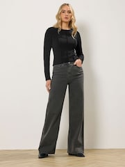Long Tall Sally Black Seamed Top - Image 2 of 5