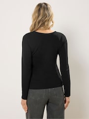 Long Tall Sally Black Seamed Top - Image 3 of 5