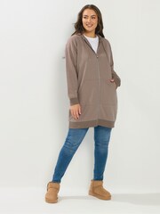 Yours Curve Brown Longline Hoodie - Image 2 of 5