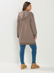 Yours Curve Brown Longline Hoodie - Image 3 of 5