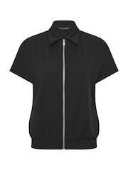 PixieGirl Petite Black Short Sleeve Scuba Jacket - Image 5 of 5
