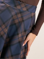 PixieGirl Petite Blue Checked A Line Midaxi Skirt - Image 4 of 5
