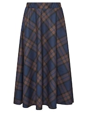 PixieGirl Petite Blue Checked A Line Midaxi Skirt - Image 5 of 5