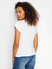 M&Co White Short Sleeve Wrap Top - Image 3 of 4