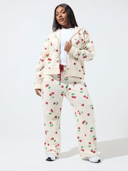 Yours Curve Natural Limited Cherry Straight Leg Jogger - Image 1 of 5