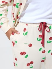 Yours Curve Natural Limited Cherry Straight Leg Jogger - Image 4 of 5