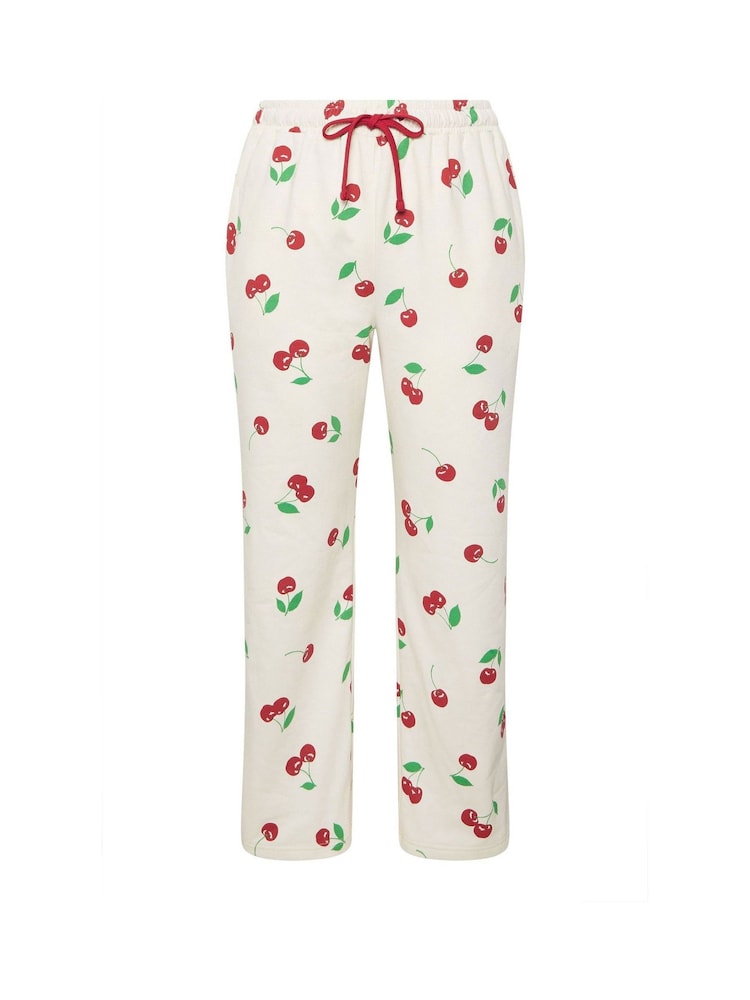 Yours Curve Natural Limited Cherry Straight Leg Jogger - Image 5 of 5