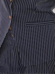 PixieGirl Petite Blue Pinstripe High Neck Waistcoat - Image 6 of 6