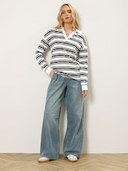Long Tall Sally White Collared Oversized T-Shirt - Image 2 of 6