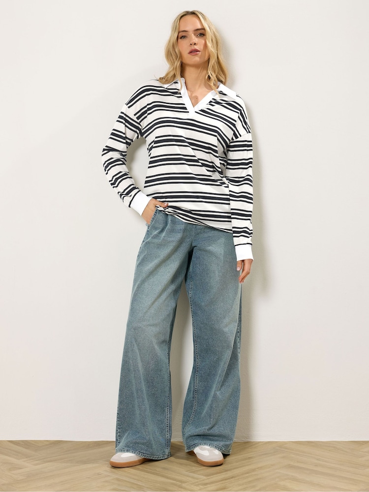 Long Tall Sally White Collared Oversized T-Shirt - Image 2 of 6