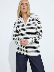 Long Tall Sally White Collared Oversized T-Shirt - Image 5 of 6