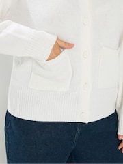 Yours Curve Cream Button Thru Bomber Jacket - Image 4 of 5