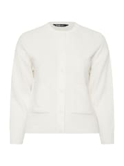 Yours Curve Cream Button Thru Bomber Jacket - Image 5 of 5