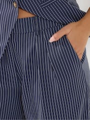 PixieGirl Petite Blue Pinstripe Wide Leg Trousers - Image 4 of 5