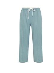 PixieGirl Petite Blue Contrast Waist Pintuck Wide Leg Trousers - Image 5 of 5