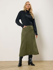 Long Tall Sally Green Suedette Midaxi Skirt - Image 1 of 5