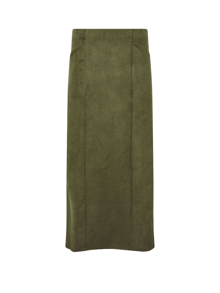 Long Tall Sally Green Suedette Midaxi Skirt - Image 5 of 5
